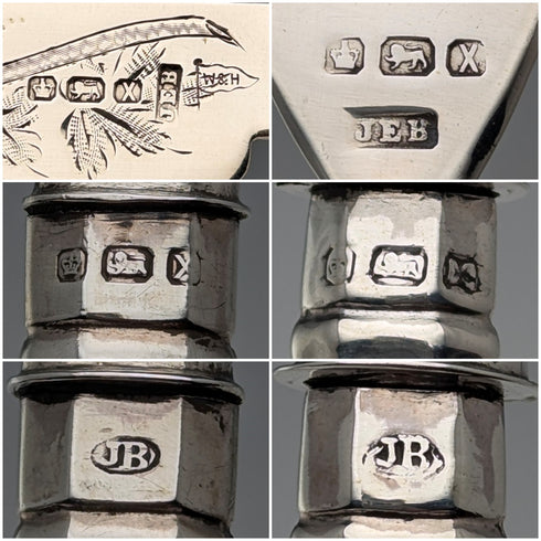 1890 年英國古董純銀甜點餐具一對 67 克 Walker&Hall